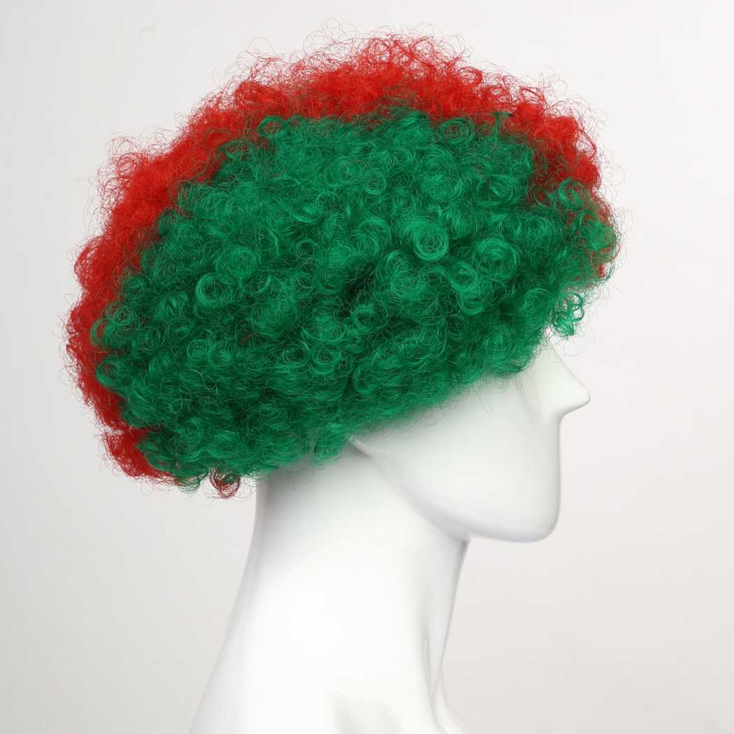 flagwigs, football wigs, fan wigs, afro wigs, mullet wigs, bob wigs, euro wigs,  premier league wigs,Portugal Afro Wig 