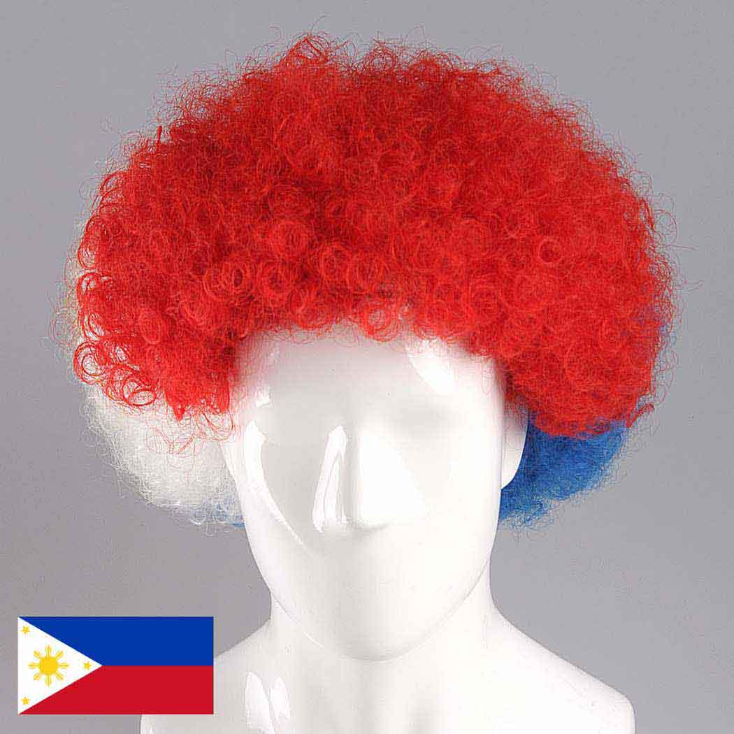 flagwigs, football wigs, fan wigs, afro wigs, mullet wigs, bob wigs, euro wigs,  premier league wigs,Philippines Afro Wig