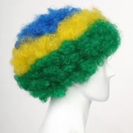 flagwigs, football wigs, fan wigs, afro wigs, mullet wigs, bob wigs, euro wigs,  premier league wigs,Brazil Afro Wig